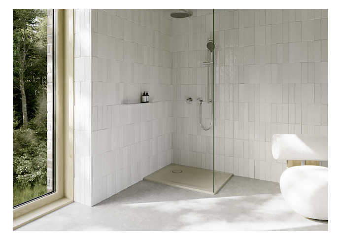 Duschwanne BetteUltra 8750 90x80x2,5cm, Antirutsch/Pro, Mini-Wannenträger, beige