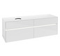 V&B Waschtischunterschrank Collaro 160x54,8x50cm, Waschtisch links, LED-Beleuchtung 12W, glossy white