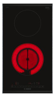 Glaskeramikfeld autark Alu Zweikreisz 306x527mm