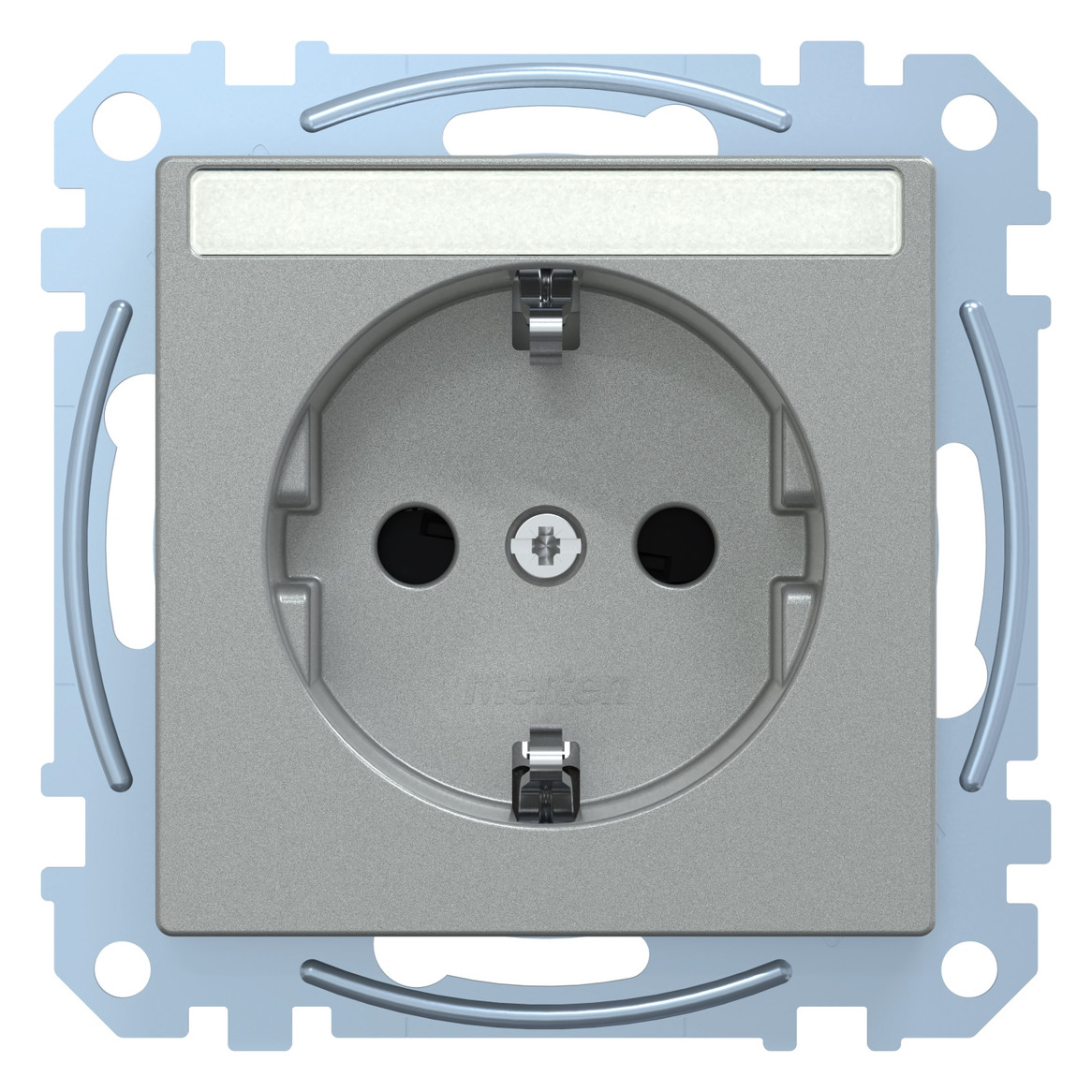 Steckdose 1f alu mt System M UP m.BS IP20 Mit erhöhtem Berührungsschutz