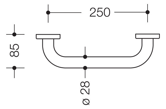HEWI Wannengriff 477 250x85x28mm, Rosetten d= 60mm, anthrazitgrau