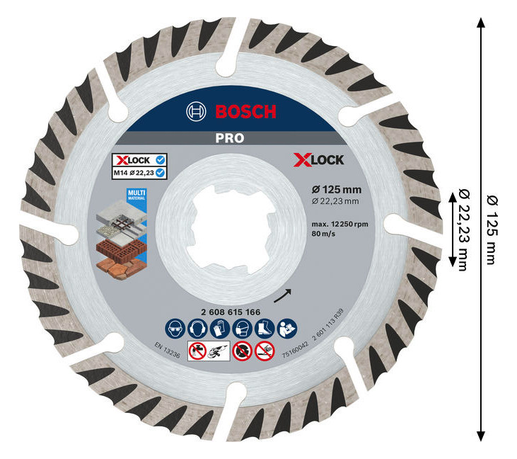 PRO Multi Material X-LOCK Diamanttrennscheibe, 125mm, Twin Pack