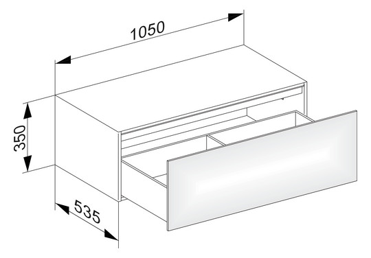 KEUCO Sideboard Edition 11 Planning 105x35x53,5cm, 1 Frontauszug, Strukturlack Weiß