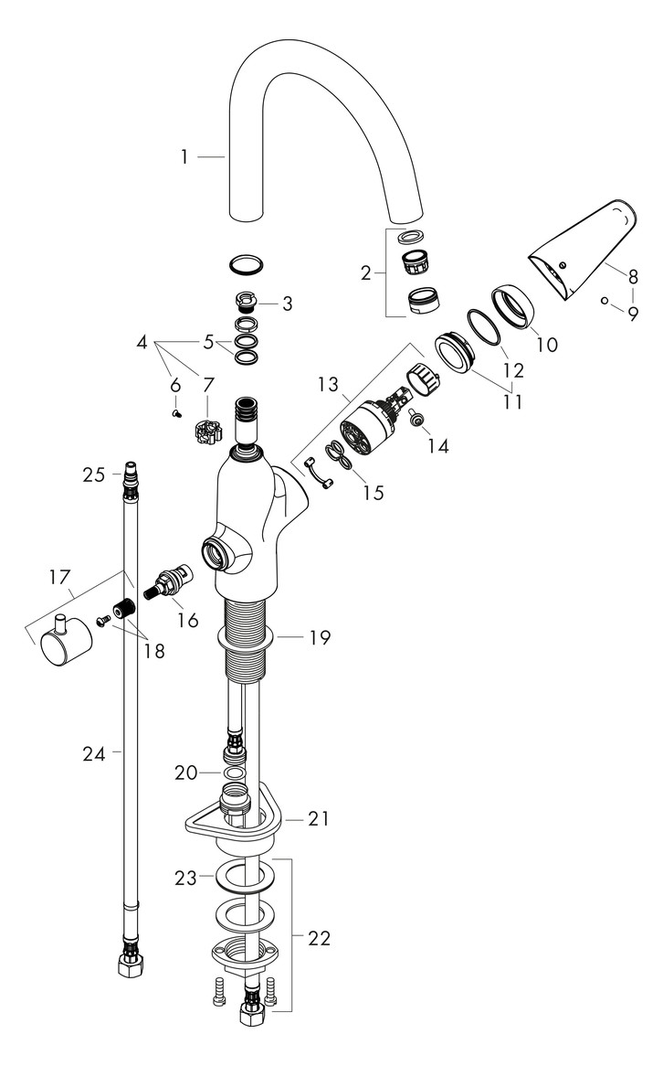 hansgrohe Spültisch-Einhebelmischer 220 Focus M42 Geräteabsperrventil, 1jet, chrom