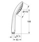 GROHE Handbrause Euphoria 110 Massage mit Durchflusskonstanthalter 9,5 l/min, 3 Strahlarten, Brauseboden weiß, chrom