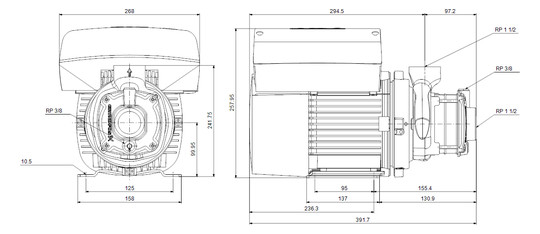 Grundfos Kreiselpumpe CME A 15-1 AQQV, 2,2 kW, 4 A, horizontal, 3x 380-500 V