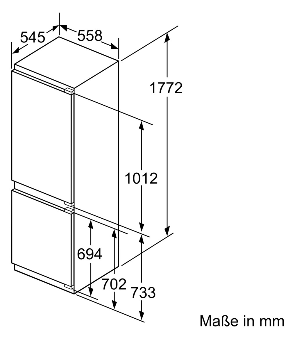 Kühl-/Gefrierkombi EB E ws 191/74l 219kwh 1772x558x545mm 0°-Zone Tür: fest