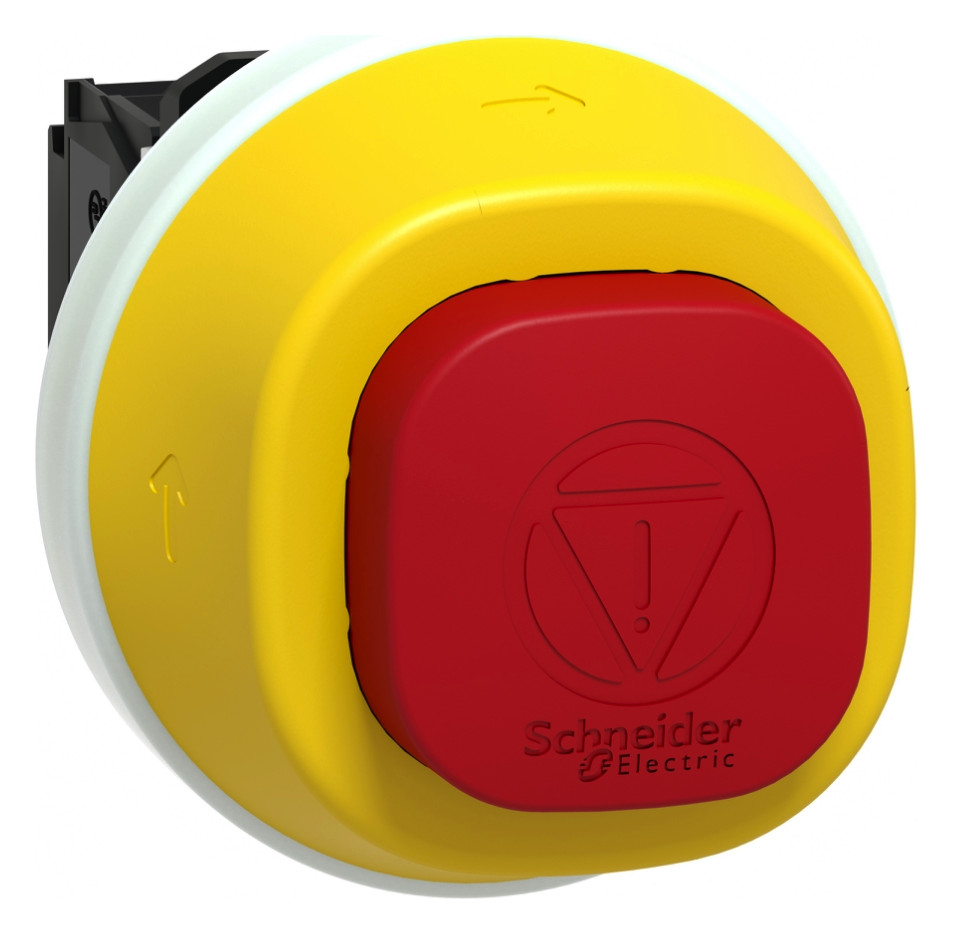 Not-Aus Taster EB IP66 Dreh 2S 1Ö m.Bel Ø22mm Einb Schraub