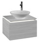 V&B Waschtischunterschrank Legato 60x38x50cm, Waschtisch mittig, mit LED-Beleuchtung, White Wood