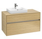 V&B Waschtischunterschrank Collaro 100x54,8x50cm, Waschtisch links, LED-Beleuchtung 7,3 W, nordic oak