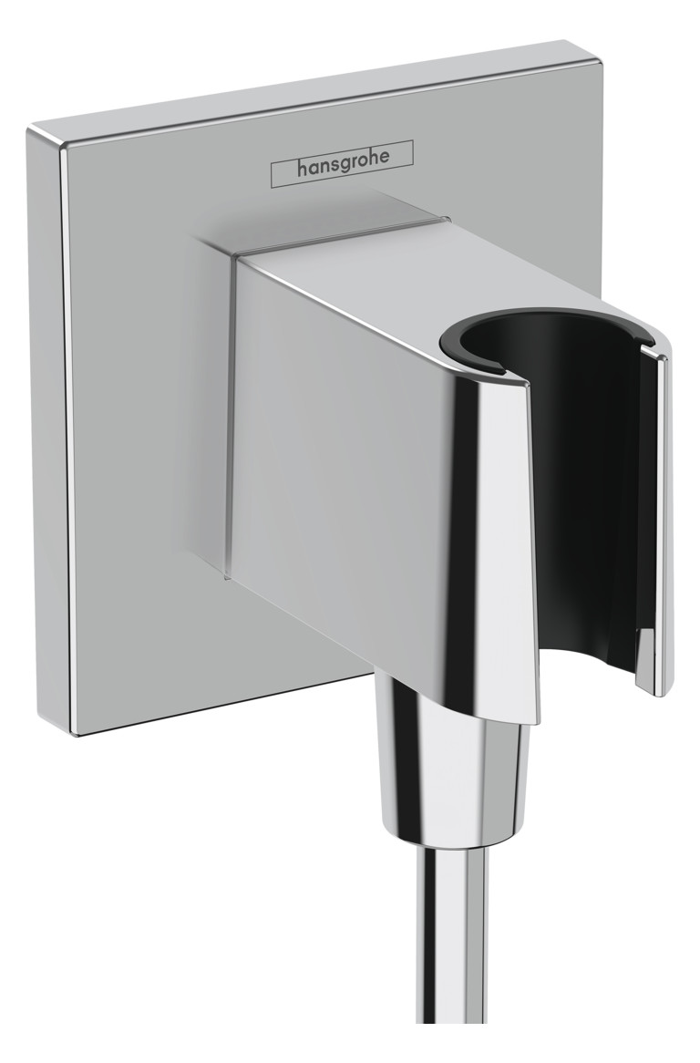 hansgrohe Wandanschluss Fixfit E eckig, mit Brausehalter, chrom