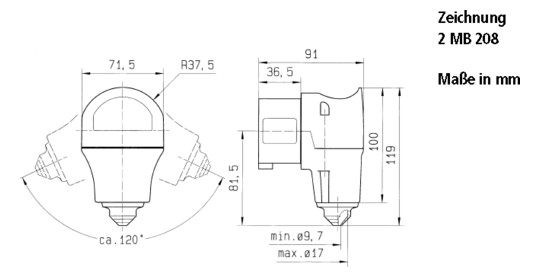 CEE-Winkelstecker 5p 16A VarioTOP IP44 400V/rt 6h Schraubkl Kst