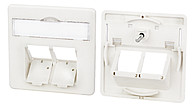 Zentralplatte RJ45 2f pws Schraubbef m.Staubschutz