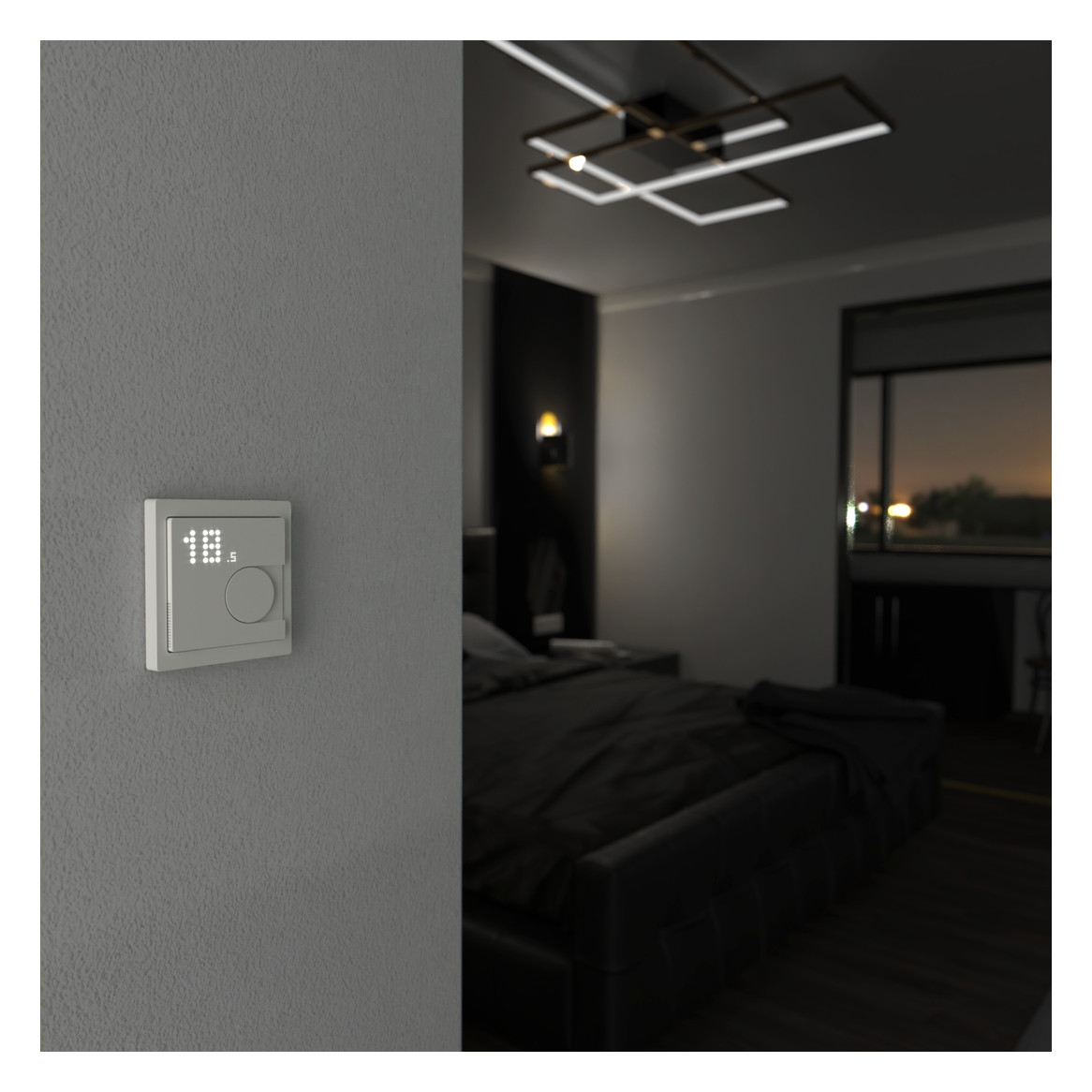 Raumtemperaturregler Zigbee ws mt Bedienelement Mit Vor-Ort Bedienung