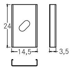 Befestigungsset si Alu L24mm B14,5mm H3,5mm