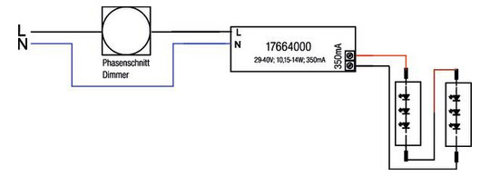 LED-Steuerung 10,15-14W 350mA IP20 dim Kstgeh Dimmung Phasenabschnitt dyn