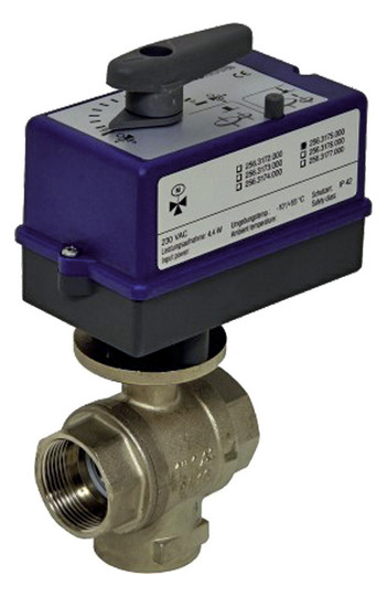 TACONOVA Dreiwege-Motorkugelhahn Novazone Ball DN 32, Rp 1 1/4, Kvs 27,2, IP 42, 230 V