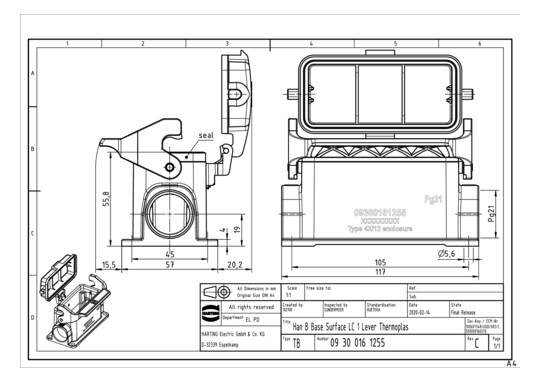 HART Sockelgehäuse           09300161255 
