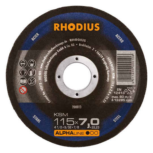 RHODIUS-Schruppscheibe für Stahl KSM - 115x7,0mm
