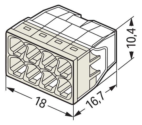 Steckklemme 8f 450V 24A Serie 2273 0,5-2,5qmm f.Massivleiter