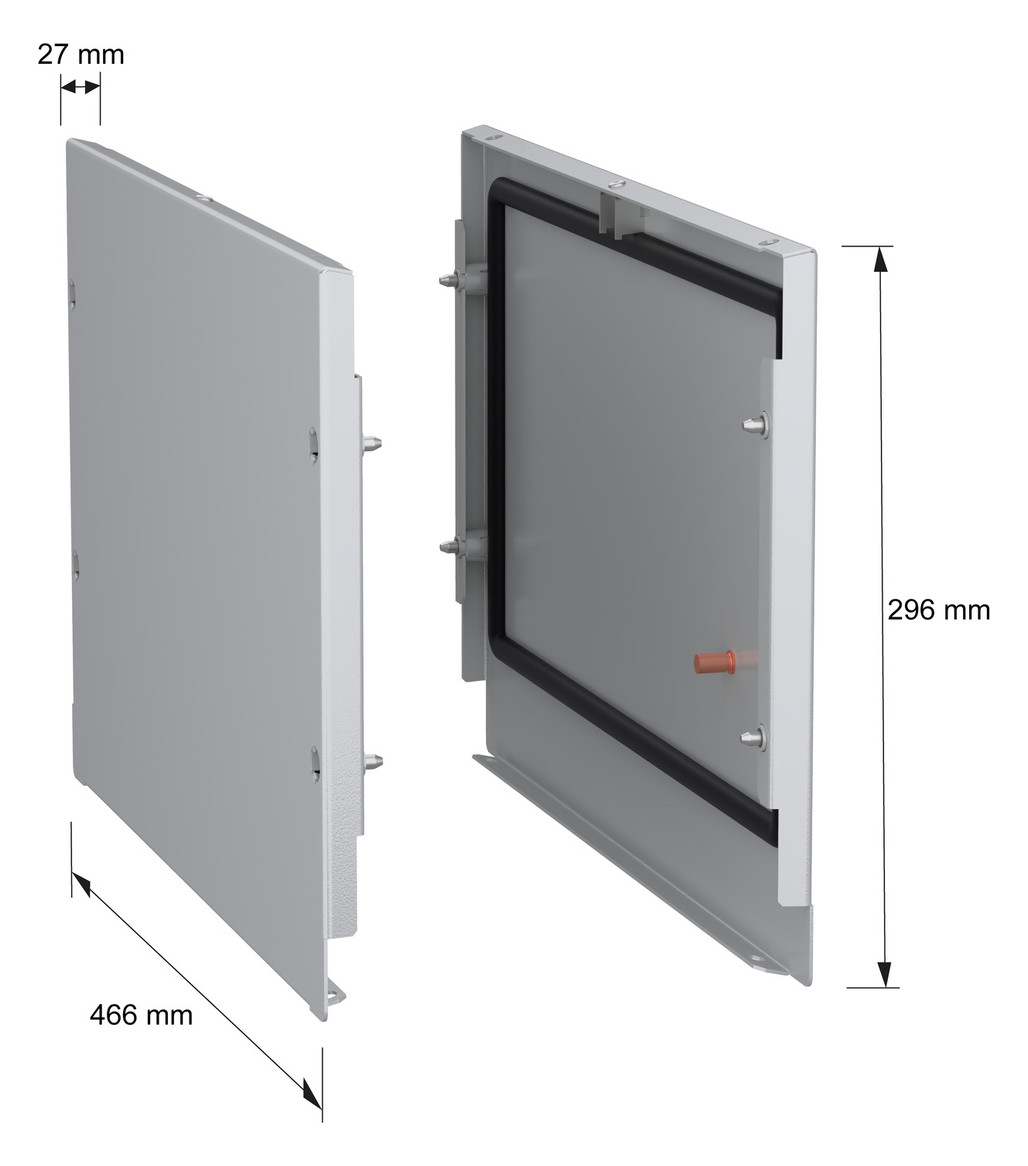 Seitenwand ST 500mm RAL7035 pulverbesch