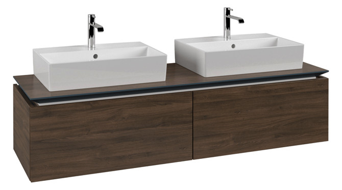 V&B Waschtischunterschrank Legato 160x38x50cm, für 2 Waschtische, Arizona Oak