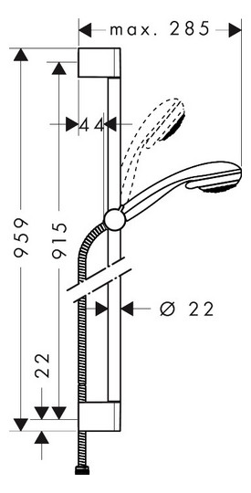 hansgrohe Brause-Set Crometta 85 Vario 959 mm Brausestange, chrom
