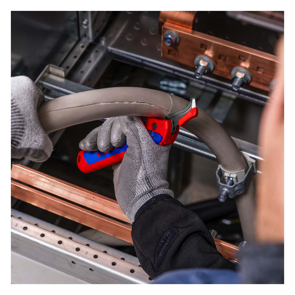 Abisolierwerkzeug Ø8-28mm Längsschn einstellb.Kerbt Kerbtiefe einst Rundschn