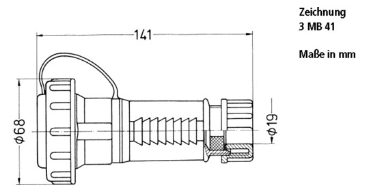 SCHUKO Kupplung Kst IP68 ger bl hfr Schraubkl