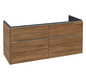 V&B Waschtisch-Unterschrank Subway 3.0 127,2x56,6x47,8cm, ohne LED/Griff Aluminium glänzend, kansas oak