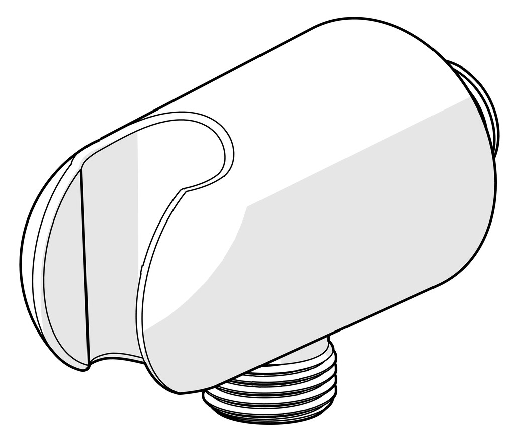 HANSA Wandanschlussbogen Wandmontage, DN 15, zweiteilige Bauweise, Stahl gebürstet
