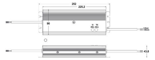 LED-Trafo 1-320W 24V IP65 Metallgeh stat 252x90x44mm