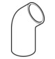 Geberit Bogen PE DN 100, 45Grad, mit langem Schenkel, PE-HD