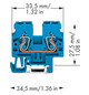 Reihenklemme 0,08-4qmm Serie 870 1Etage 2kl bl 24A Hutschiene TH15