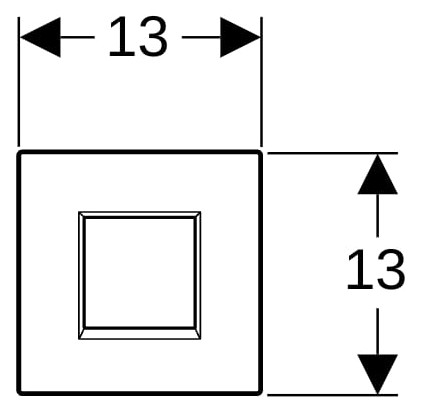 GE Typ 20 (ex Typ 30) Abdeckpl. für UR-Strg. IR, Square, hgl.verchr.