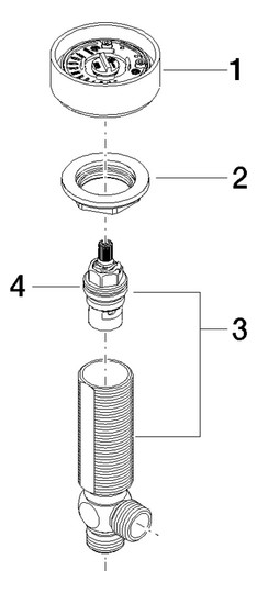 Dornbracht Seitenventil CYO rechtsschließend, ohne Rosette, Griff d&#x3D; 60mm, messing