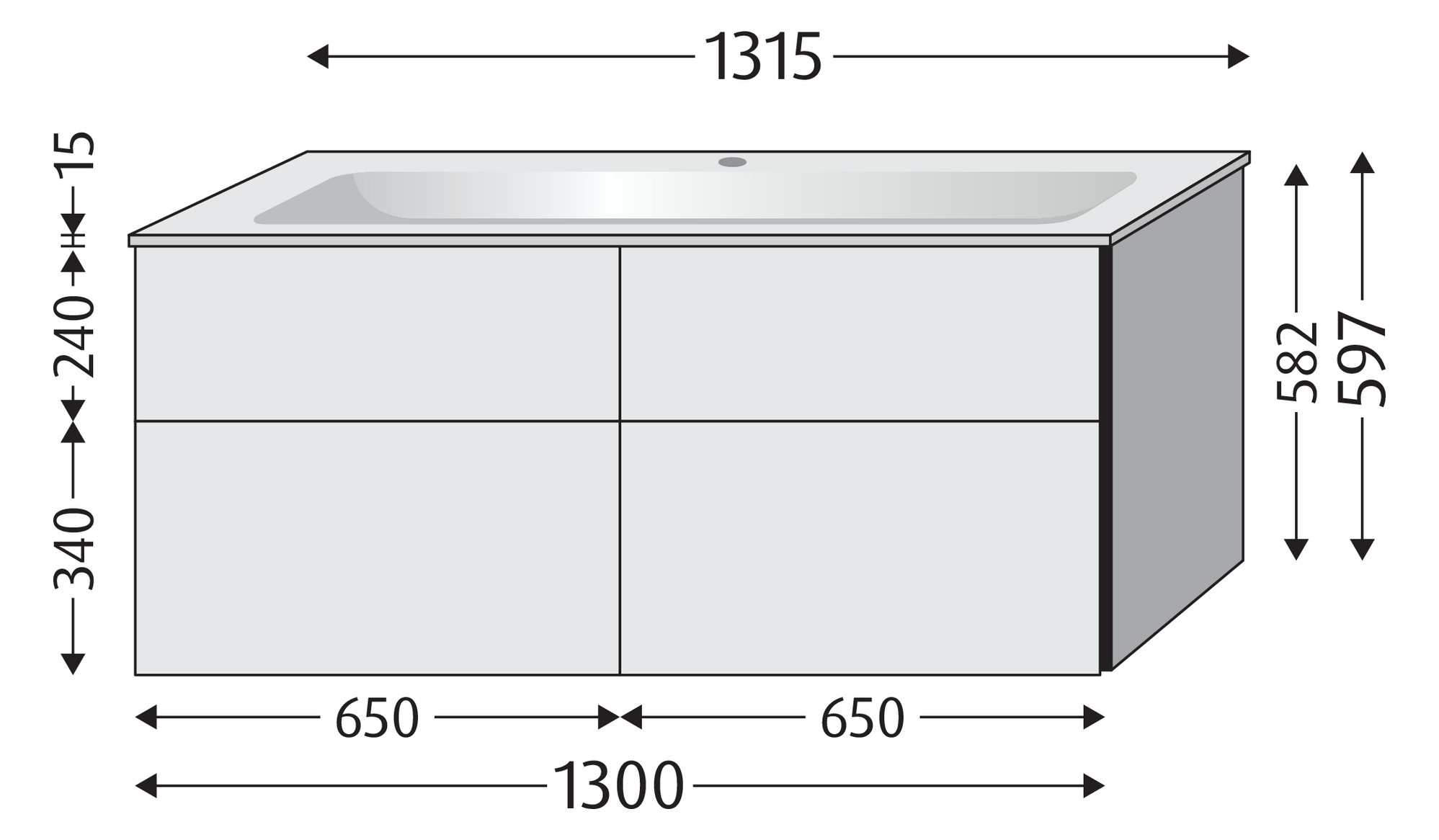 SA Set Glas-WT 3way (SP207) 582x1300x487 Soft-Green