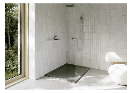 Duschwanne BetteUltra 1670 120x75x3,5cm, Mini-Wannenträger, smoke