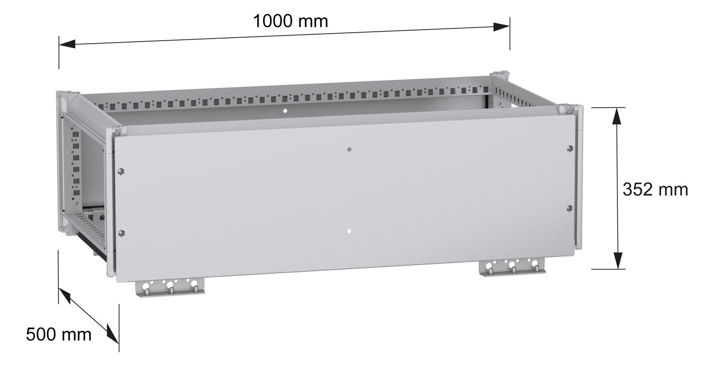 Aufsatzmodul pulverbesch 300x1000x500mm RAL7035
