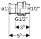 Geberit Übergangsverchraubung Mapress Ø 12 mm x R 1/2, Kupfer, flachdichtend, mit Außengewinde, Rotguss