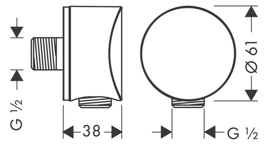 hansgrohe Wandanschluss Fixfit mit Rückflussverhinderer, polished gold optic