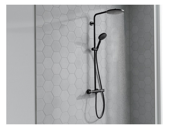 hansgrohe Showerpipe Raindance Select S mit Thermostat, 1jet, mattschwarz