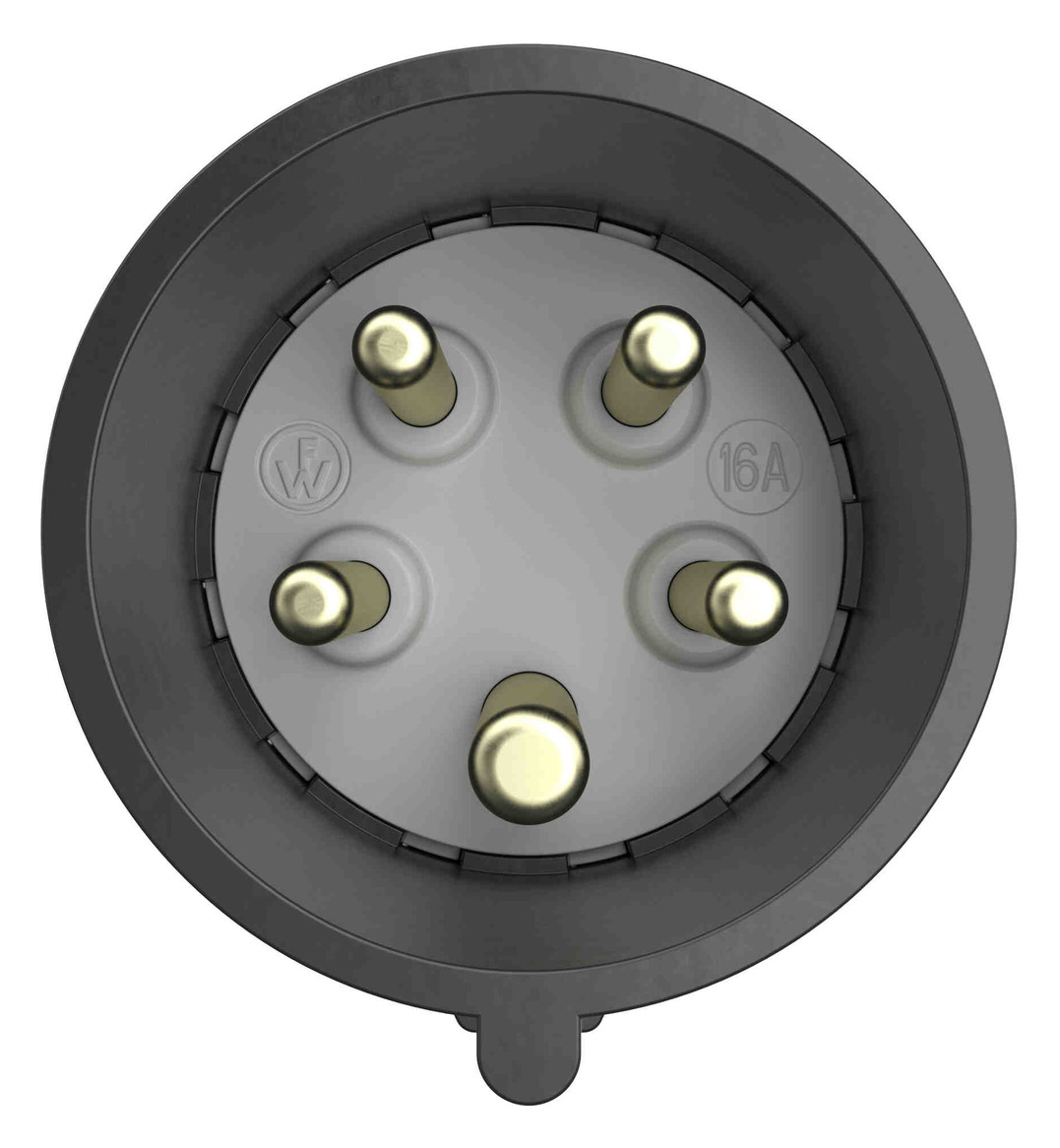 CEE-Stecker 5p 32A IP54 400V/rt 6h Kst schraubl.Kl Knickschutztülle