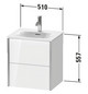 Duravit Waschtisch-Unterschrank XViu 51x42x55,7cm, 2 Schubkästen, champagner matt, Eiche terra