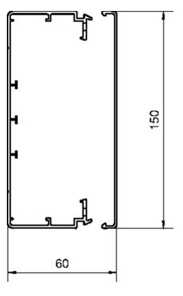 Leitungsführungskanal Kst 60x150x2000mm ver-ws LF-K unbeh 7122qmm RAL9016