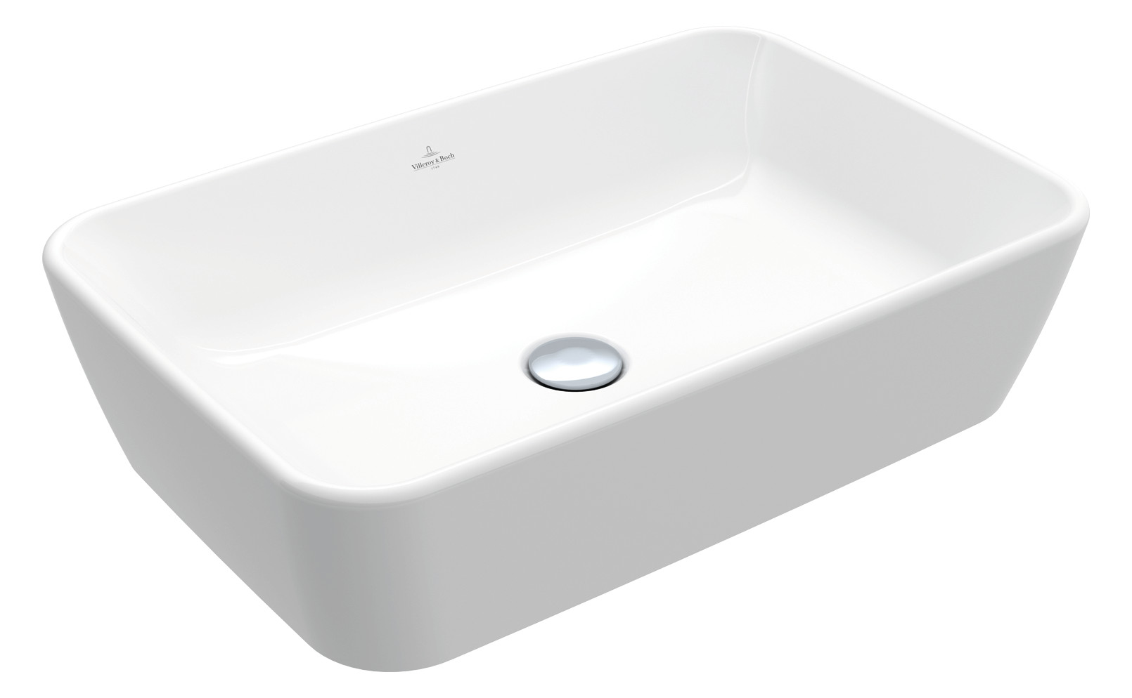 V&B Aufsatzwaschbecken Architectura 60x40cm, eckig, mit Überlauf, weiß