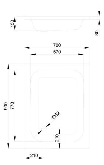 Duschwanne BetteQuinta 90x70x15cm, starwhite