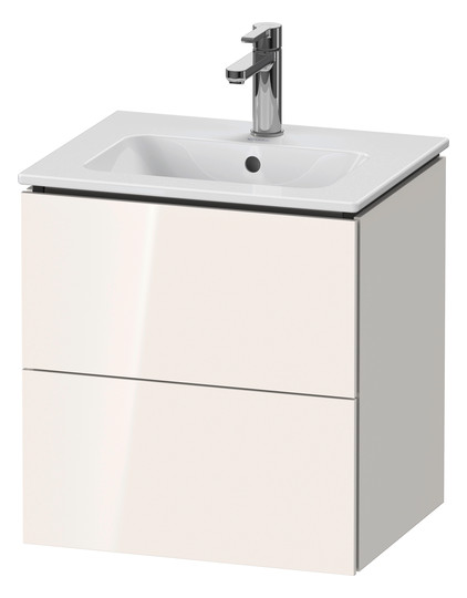 Duravit Waschtisch-Unterschrank Compact L-Cube 52x42,1x55cm, 2 Schubkästen, wandhängend, basalt matt