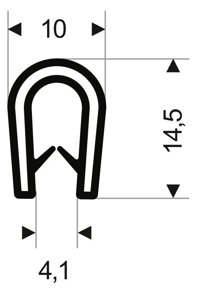 Bild Kantenschutz flexibel rund, schwarz, 10,14,5mm, Klemmbereich 1,0-4,5mm, 50m FORT - fortis-0