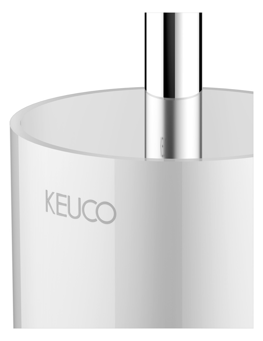 KEUCO Toilettenbürstengarnitur Edition 11 abnehmbares Glas, Echtkristall-Glas mattiert, verchromt